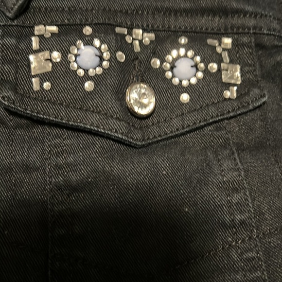 Ruby Rd Black Rhinestone Embellished Jean Jacket - Picture 11 of 13